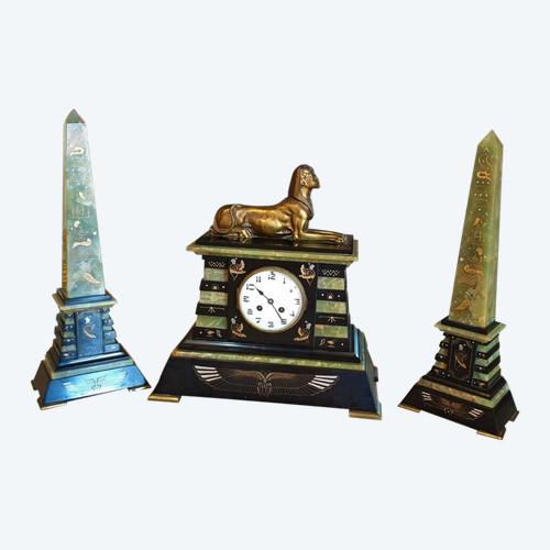 *Offre spéciale  * Egyptomania Trim, In Marble And Onyx, 19th Century
