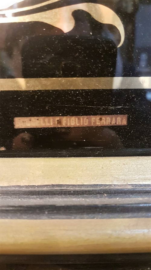 Églomisé Glass Frame, Signed Bucelli & Figli Ferrara, Napoleon III