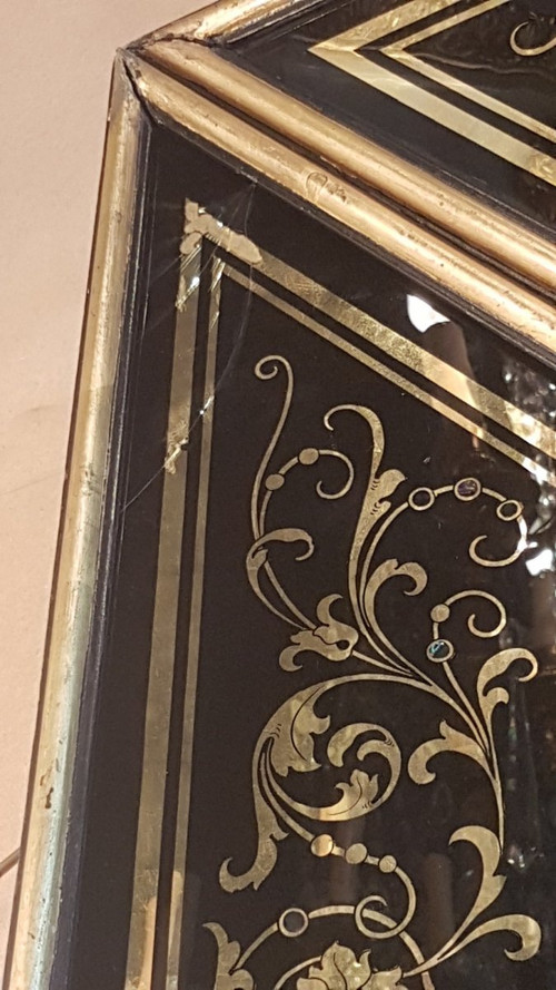 Églomisé Glass Frame, Signed Bucelli & Figli Ferrara, Napoleon III