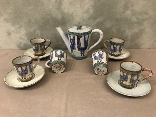 Servizio da caffè in gres del 1970 circa