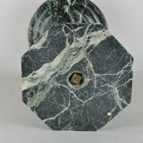 Coppa In Marmo E Putto In Bronzo Argentato, XIX Secolo