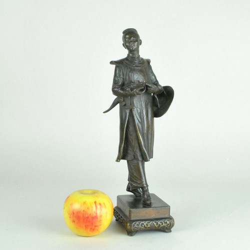Coccodrillo cinese in bronzo, modello raro di H Galy, XIX secolo