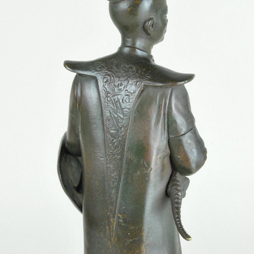 Coccodrillo cinese in bronzo, modello raro di H Galy, XIX secolo