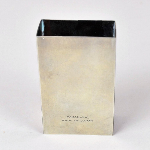 Inkwell And Matchbox In Enameled Silver Metal, Yamanaka, Art Deco 20th Century