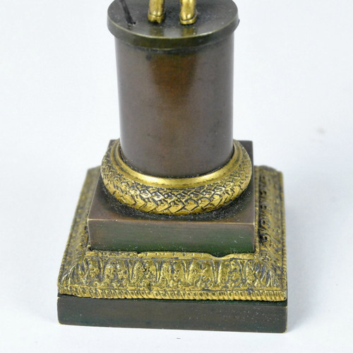 Turc à La Lance, Bronze Double Patine, 19eme Siècle