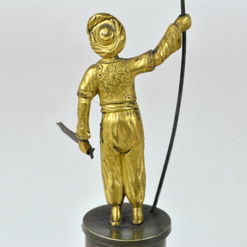 Turc à La Lance, Bronze Double Patine, 19eme Siècle