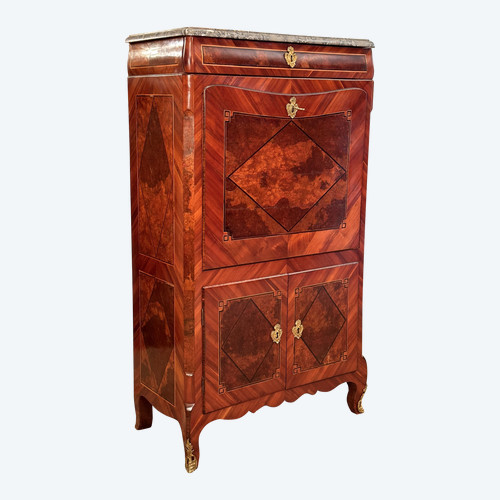 Segreteria intarsiata di epoca Luigi XV con timbro 1750 circa