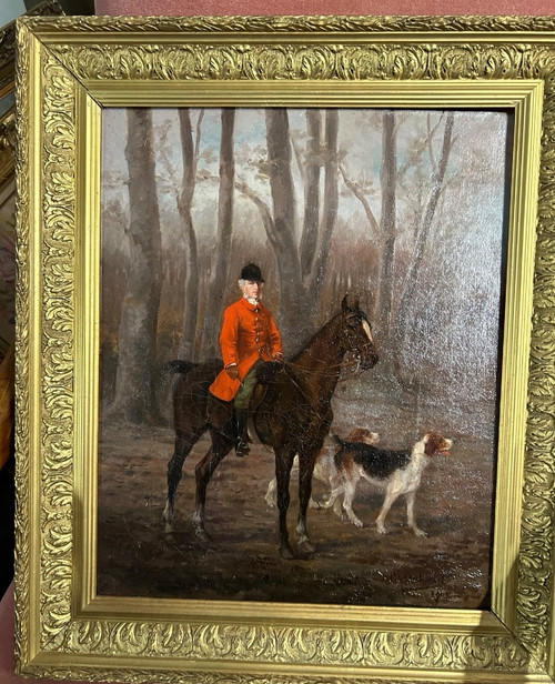 Gemälde – Öl auf Leinwand Jagd – signiert und datiert 1902