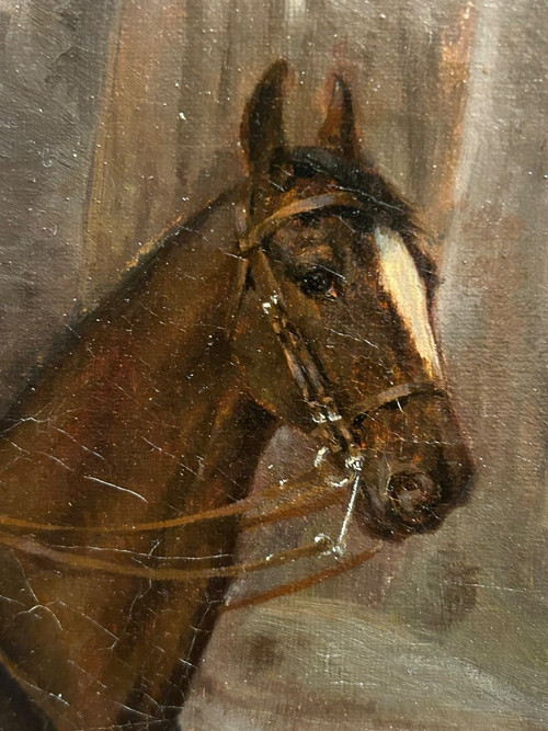 Gemälde – Öl auf Leinwand Jagd – signiert und datiert 1902