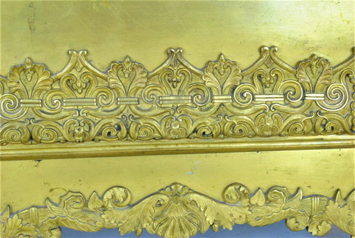 Gilt Bronze Clock, Greek With Lute, Restoration Period, 19th Century