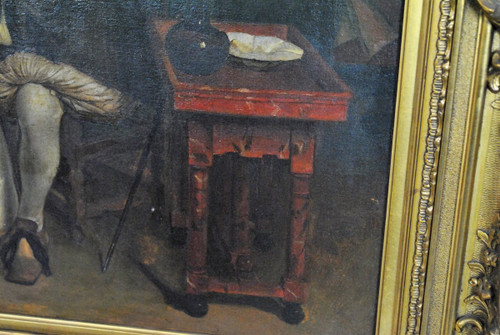 Olio Su Tela, Scena Di Interno, Scuola Settentrionale, XIX Secolo
