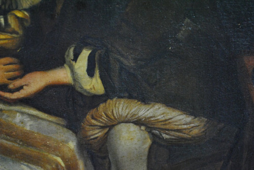 Olio Su Tela, Scena Di Interno, Scuola Settentrionale, XIX Secolo