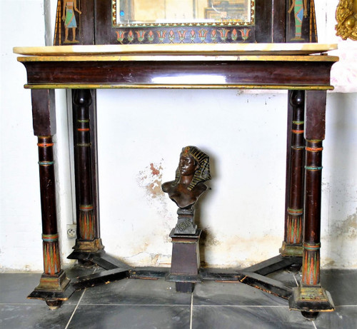 *Offre spéciale**Console + Miroir Egyptomanie,  Madrasa Craft School, Début XXème