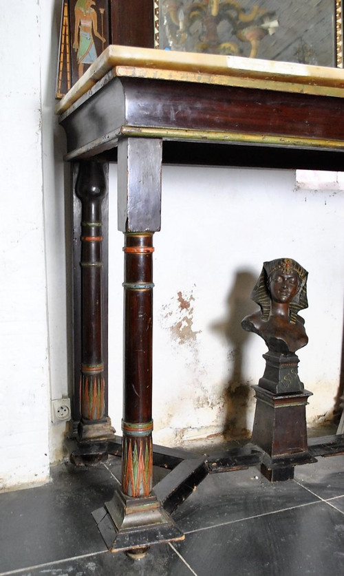 *Offre spéciale**Console + Miroir Egyptomanie,  Madrasa Craft School, Début XXème