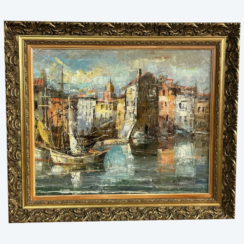Petar Jovanovic XXéme, Huile Sur Toile, Saint Tropez