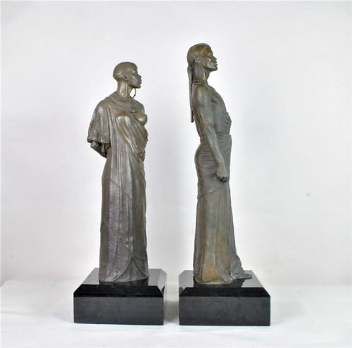 *Offre spéciale*Coppia di Grandi Bronzi di Massai, XX Secolo