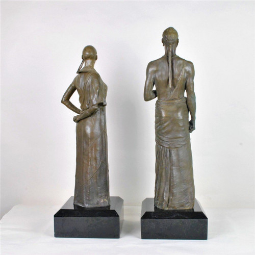 *Offre spéciale*Coppia di Grandi Bronzi di Massai, XX Secolo
