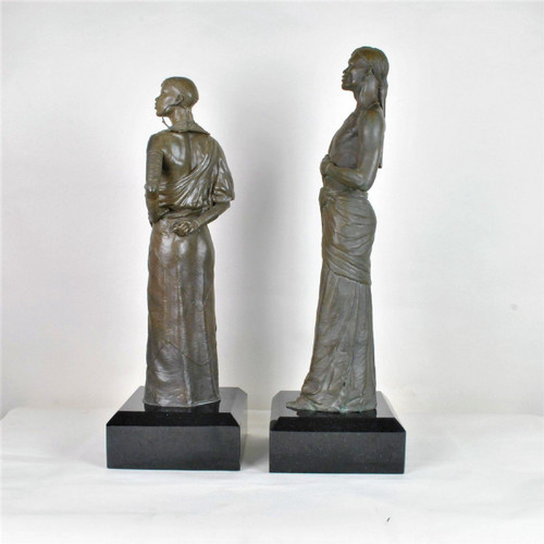 *Offre spéciale*Coppia di Grandi Bronzi di Massai, XX Secolo