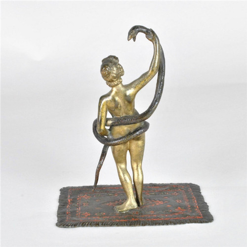 Vienna Bronzo, Nudo Orientale Con Serpente, XIX Secolo