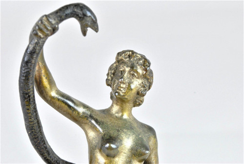 Vienna Bronzo, Nudo Orientale Con Serpente, XIX Secolo