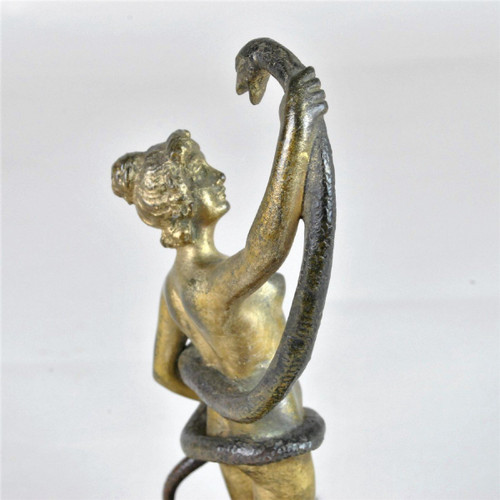 Vienna Bronzo, Nudo Orientale Con Serpente, XIX Secolo
