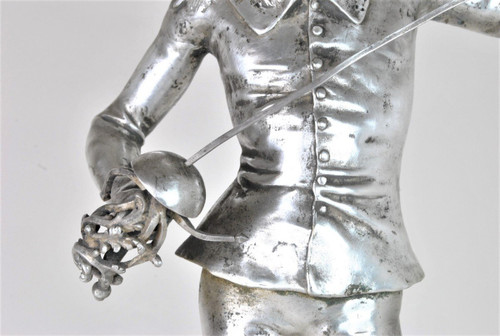 E Laporte, 1ères Armes, Bronze Argenté Signé, XIXème Siècle