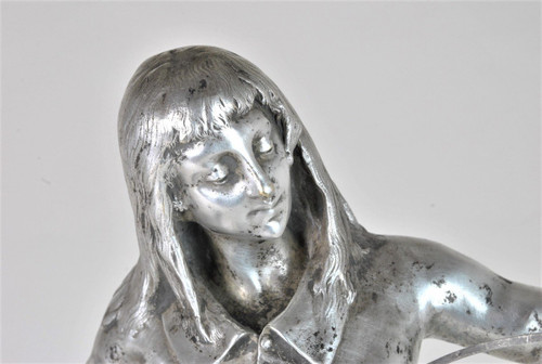 E Laporte, 1ères Armes, Bronze Argenté Signé, XIXème Siècle