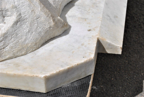 *Offre spéciale *Busto in marmo di gentiluomo con baffi, XIX secolo