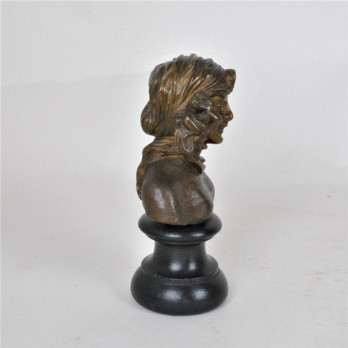 F Volpe, Busto Di Donna, Scultura In Bronzo, Stile Liberty, Del XX Secolo