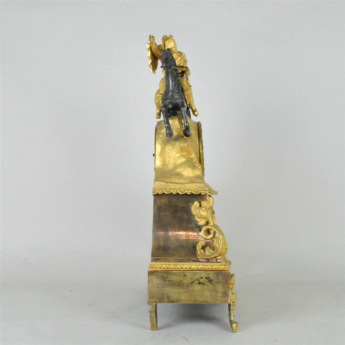 Napoleon crossing the Alps, gilded bronze pendulum, 19th century