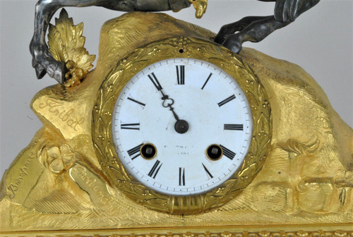 Napoleon crossing the Alps, gilded bronze pendulum, 19th century