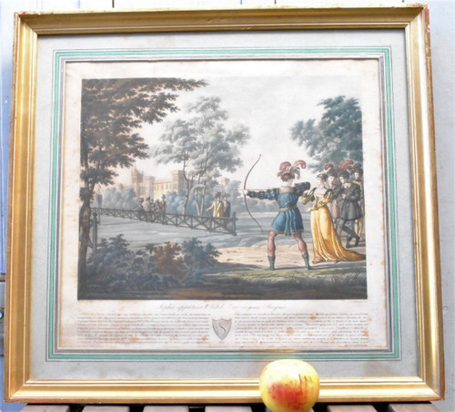 Gravures Encadrées: Le Jeune Sargines Et  Philippe Auguste, XIXème Siècle