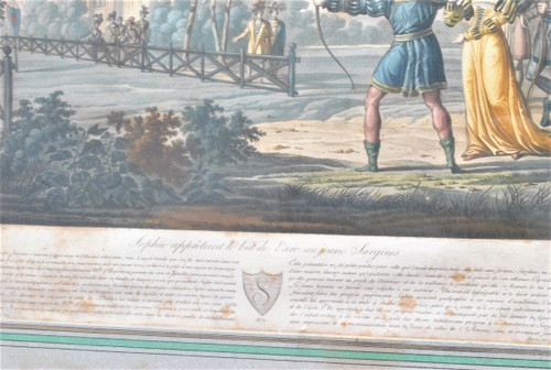 Gravures Encadrées: Le Jeune Sargines Et  Philippe Auguste, XIXème Siècle