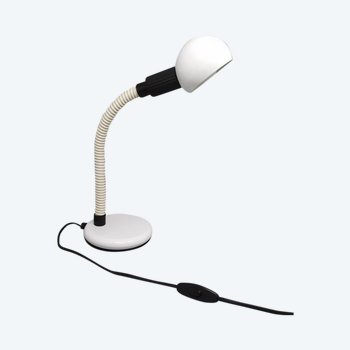 Superbe lampe de table blanche de l'ère spatiale des années 1970