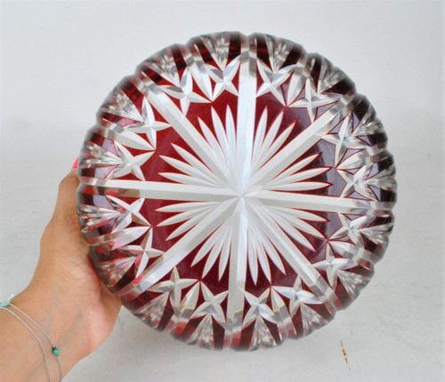 Coppa in cristallo rubino con cornice in argento, fine XIX inizio XX secolo