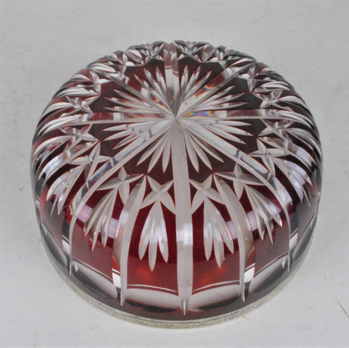 Coppa in cristallo rubino con cornice in argento, fine XIX inizio XX secolo
