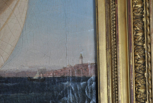 F Berré, Hst Navire Devant Constantinople, XIXème Siècle