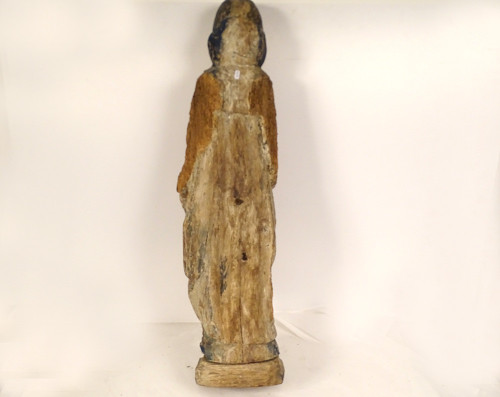 Grande statue religieuse bois sculpté polychrome Saint-Gilles chien XVIè 