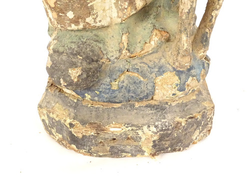 Grande statue religieuse bois sculpté polychrome Saint-Gilles chien XVIè 