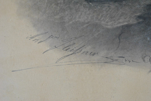 A Fleisner, Pair Of Drawings, Couple Of Young People, Circa 1842