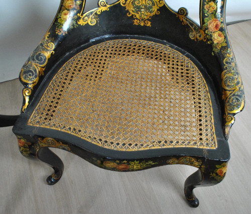 Pair Of Paper Mache Armchairs, 19th Century