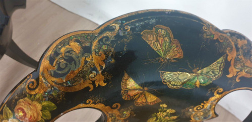 Pair Of Paper Mache Armchairs, 19th Century