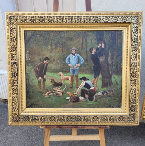 F Brillaud, Coppia Di Dipinti, Scene Di Caccia, XIX Secolo