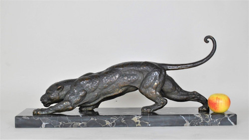 *Offre spéciale *Dh Chiparus, Panther on the Lookout, Rare Bronze , Signed, Art Deco, 20th Century