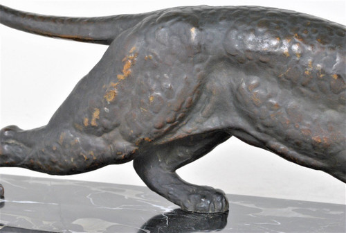 *Offre spéciale *Dh Chiparus, Panther on the Lookout, Rare Bronze , Signed, Art Deco, 20th Century