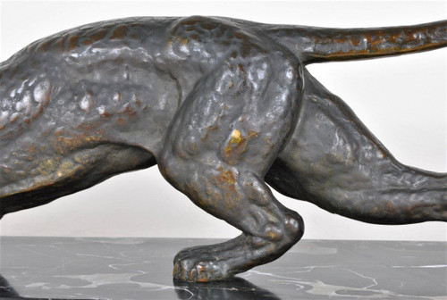 *Offre spéciale *Dh Chiparus, Panther on the Lookout, Rare Bronze , Signed, Art Deco, 20th Century