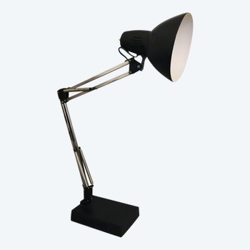 Stupenda lampada da tavolo nera da architetto degli anni '70 di Arteluce