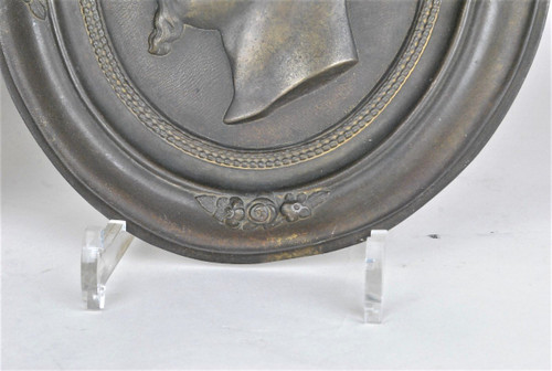 Napoleone III e Eugenia, Coppia di medaglioni in bronzo, XIX secolo