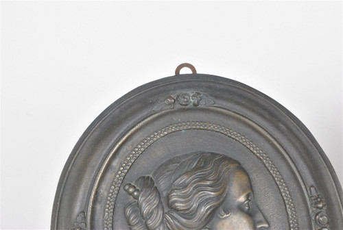 Napoleone III e Eugenia, Coppia di medaglioni in bronzo, XIX secolo