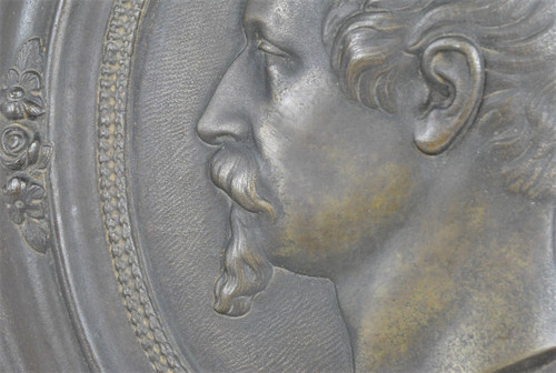 Napoleone III e Eugenia, Coppia di medaglioni in bronzo, XIX secolo